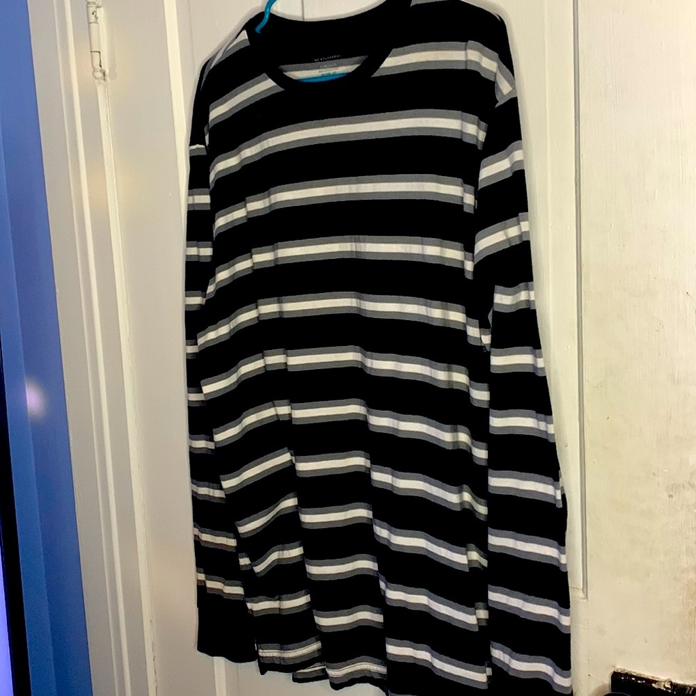 No Boundaries, long sleeve, mens shirt, size XL black and white stripe